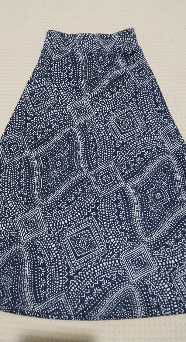 Koyu Mavi Desenli Etek - Görsel 4
