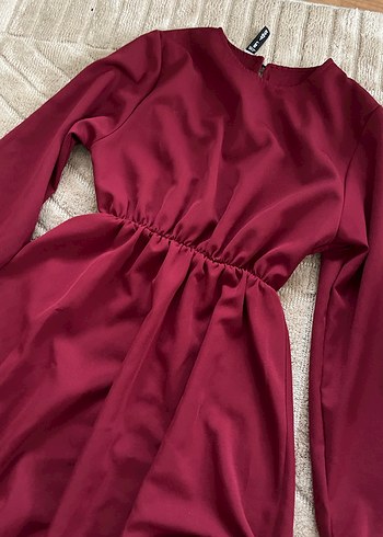 2 kombin olabilecek borda elbise - Görsel 2