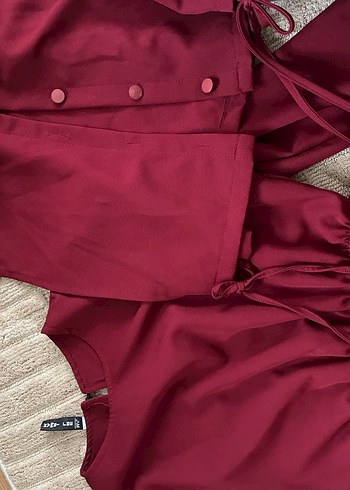 2 kombin olabilecek borda elbise - Görsel 3