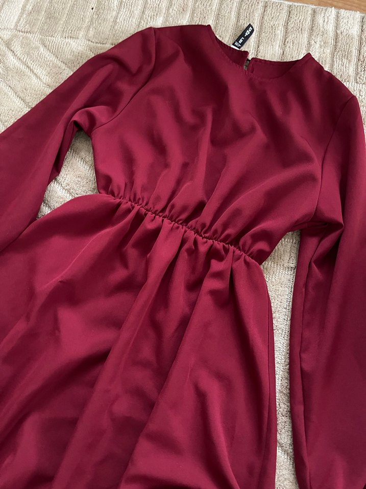 2 kombin olabilecek borda elbise - Görsel 2