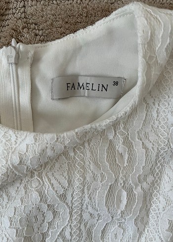 Dantel Detaylı Beyaz Bohem Midi Tesettür Elbise - Görsel 4