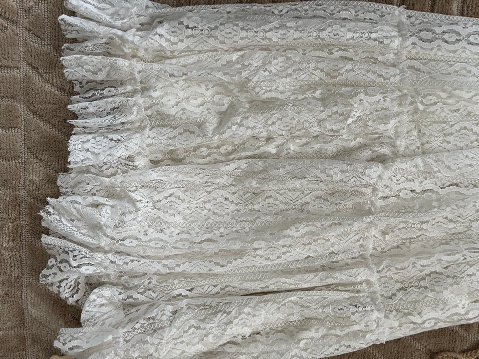 Dantel Detaylı Beyaz Bohem Midi Tesettür Elbise - Görsel 5