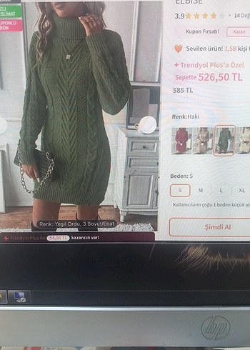 Örgü Fitilli Kısa Kadın Kazak Elbise - Görsel 2