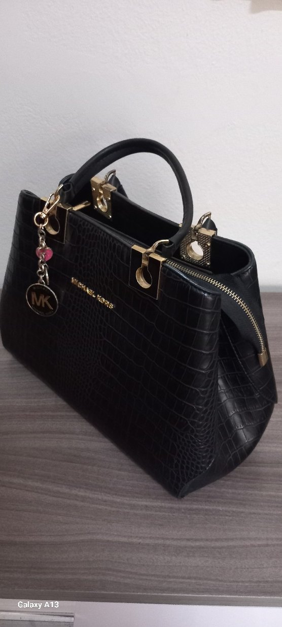 Michael Kors A kalite Siyah Deri Yılan Desenli Çanta - Görsel 2