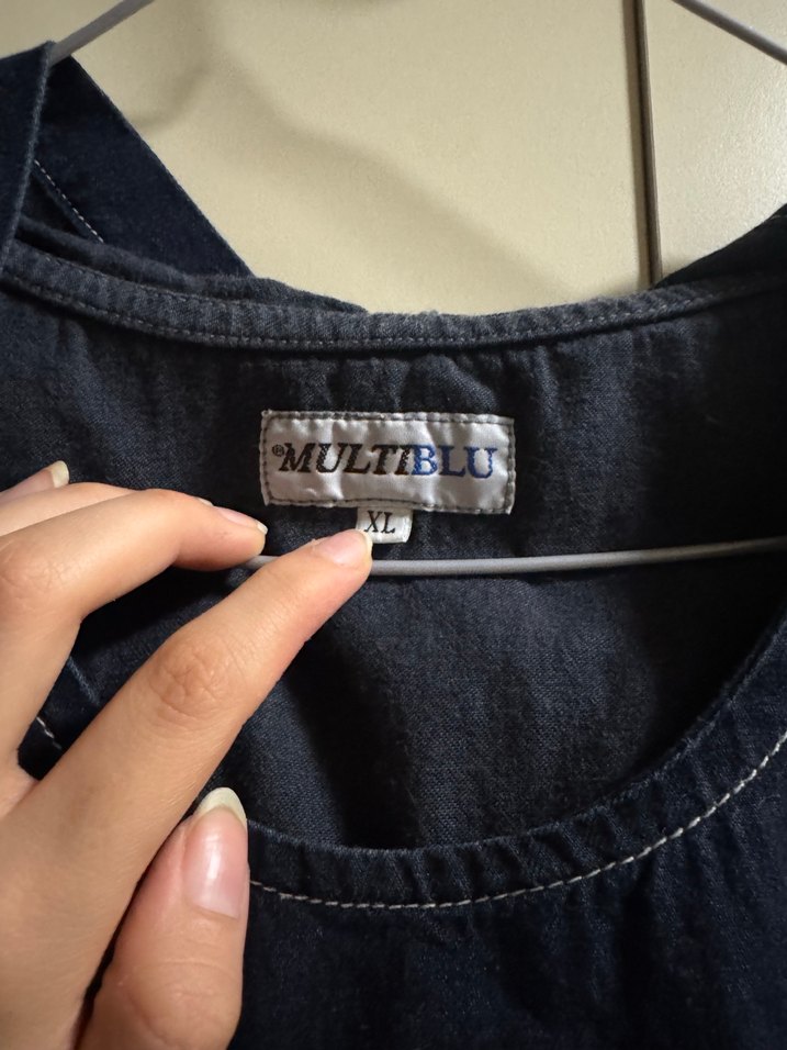 Lacivert Kadın Denim Kolsuz Üst - Görsel 5