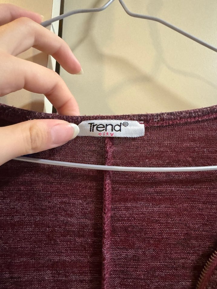 Bordo V Yaka Salaş Bohem Kadın Panço - Görsel 4