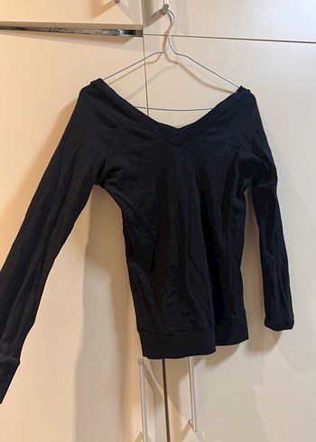 Siyah V Yaka Uzun Kollu Kadın Bluz - Görsel 5
