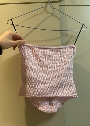 Toz Pembe Önü Klipsli Korse - Görsel 3