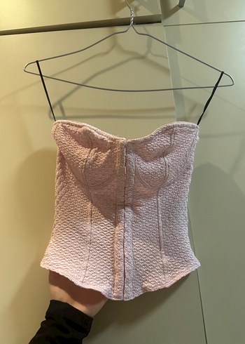 Toz Pembe Önü Klipsli Korse - Görsel 2