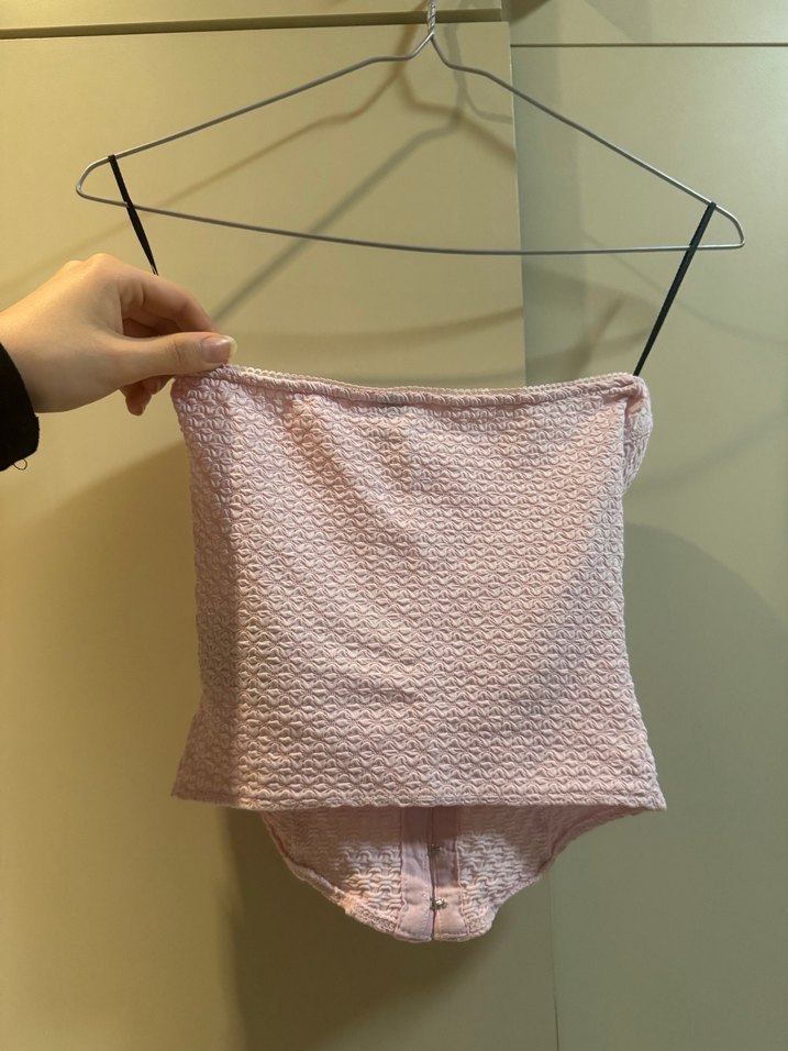 Toz Pembe Önü Klipsli Korse - Görsel 3