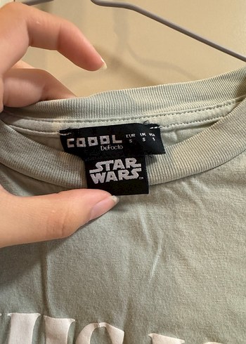 Su yeşili renginde baskılı tişört - Görsel 2