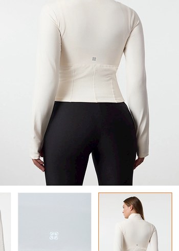 Ekru Spor Ceket Parmak Geçirmeli - Görsel 2