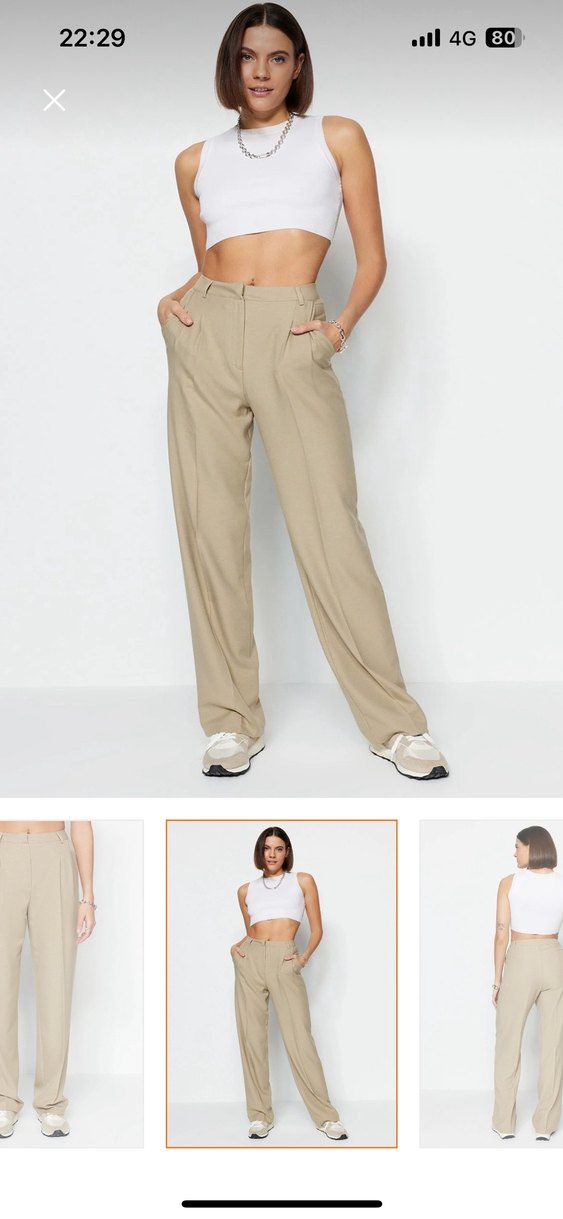 Kumaş pantolon vizon - Görsel 3