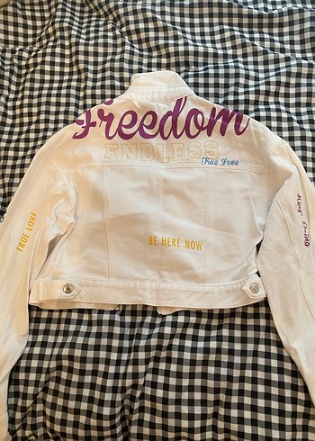 Quzu beyaz denim ceket - Görsel 4