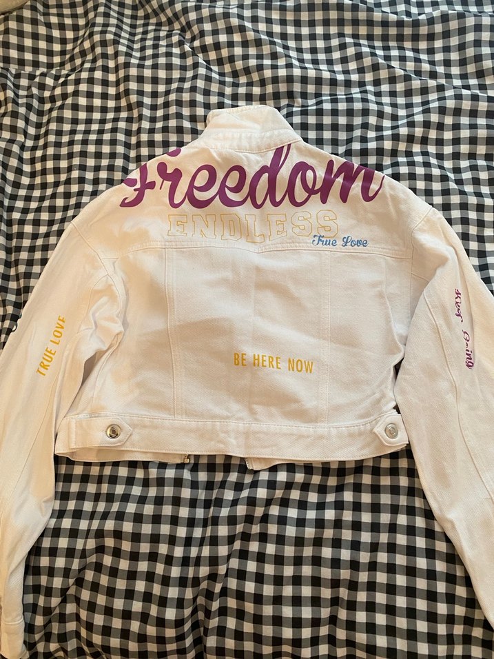 Quzu beyaz denim ceket - Görsel 4