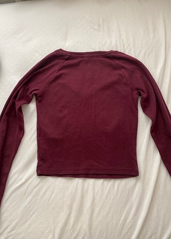 Bershka Bordo V Yaka Kadın Body - Görsel 3