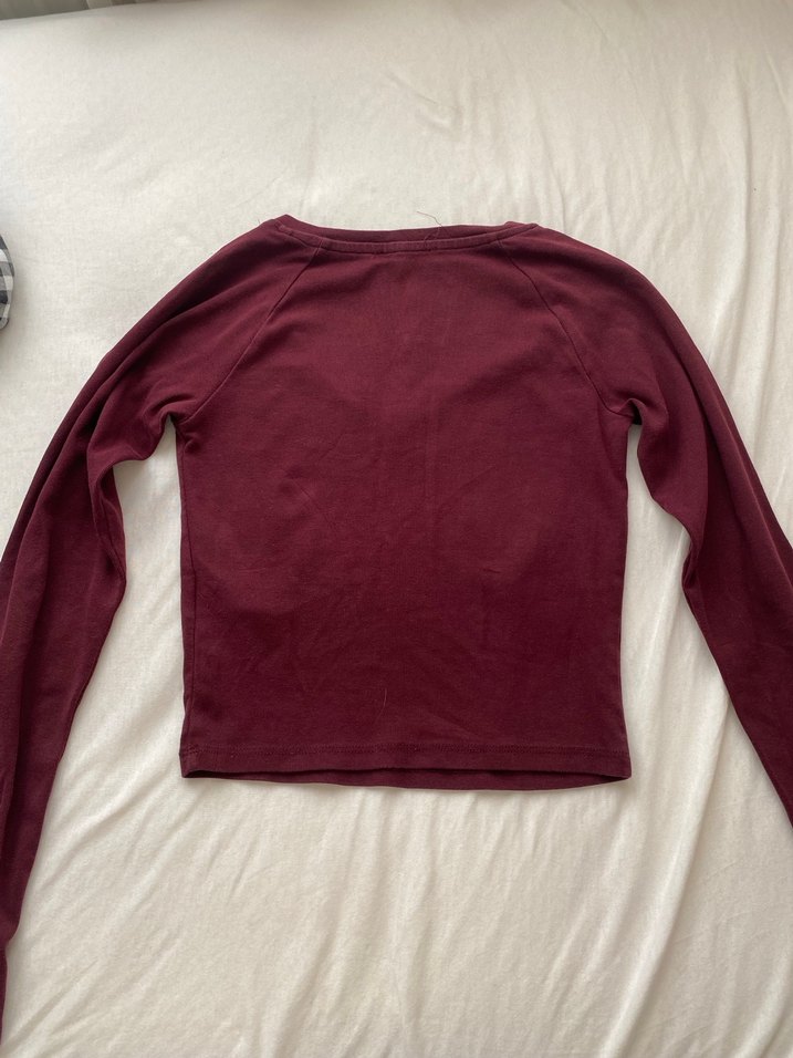 Bershka Bordo V Yaka Kadın Body - Görsel 3