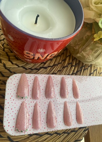 Pembe Işıltılı Jel  Takmak Tırnak - Görsel 4