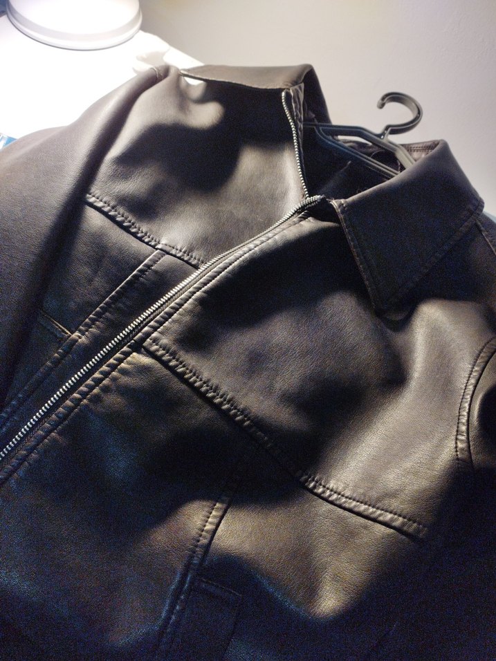 Kahverengi Parlak Deri Kadın Biker Ceket - Görsel 3