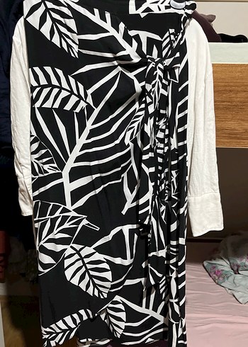 Bohem Tarz Siyah Desenli Uzun Hamile Eteği - Görsel 2