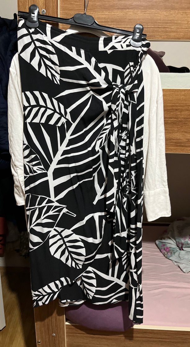 Bohem Tarz Siyah Desenli Uzun Hamile Eteği - Görsel 2