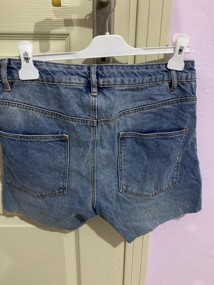 Kadın Mavi Mini Denim Şort QUZU - Görsel 2