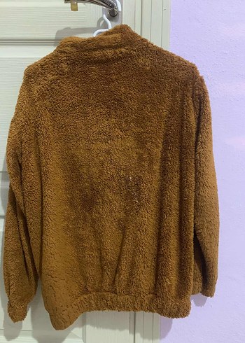 Kahverengi Peluş Kadın Ceket - Görsel 2