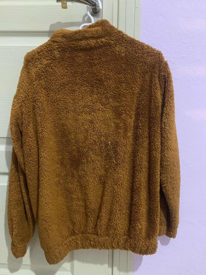 Kahverengi Peluş Kadın Ceket - Görsel 2
