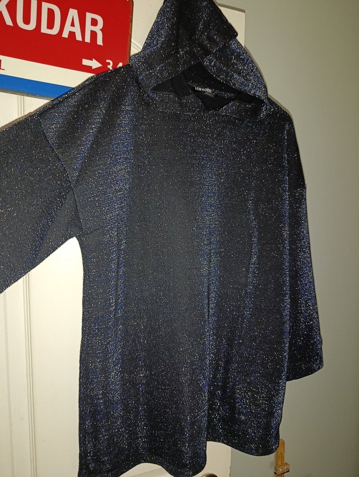 Kadın Siyah Simli Triko Sweatshirt - Görsel 3