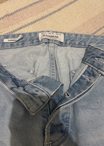 Pull and Bear Pull Bear Acik Mavi Yikamali Denim Jean