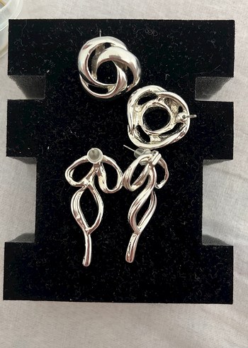 İkili gümüş Renk Mini Küpe Seti - Görsel 4