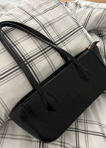 Klasik Siyah Deri Kadın Çanta - Görsel 2