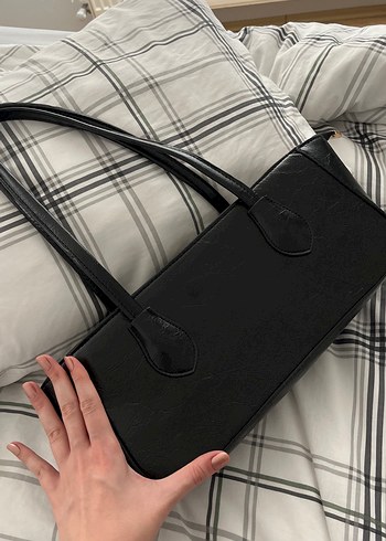 Klasik Siyah Deri Kadın Çanta - Görsel 5