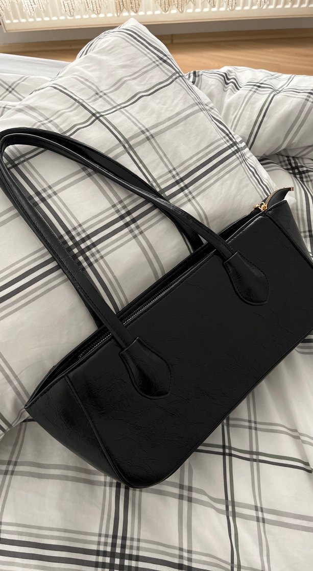 Klasik Siyah Deri Kadın Çanta - Görsel 2