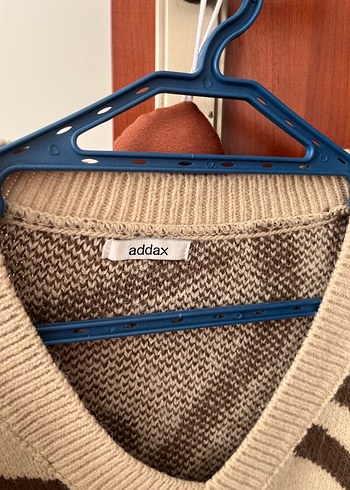 Bohem Zebra Desenli V Yaka Kadın Triko - Görsel 3