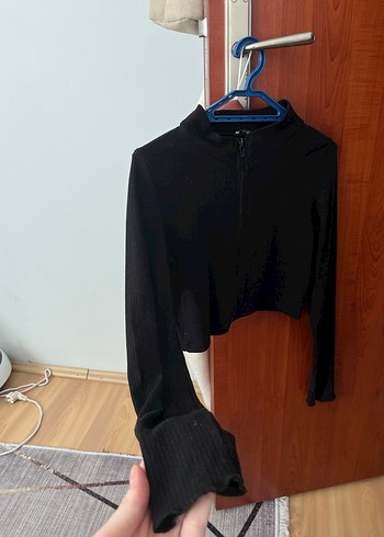 Fermuarlı Siyah Mini Yüksek Yakalı Kadın Kazak - Görsel 2