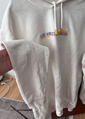 NBA Beyaz Kapüşonlu Uzun Kollu unisex Sweatshirt - Görsel 3