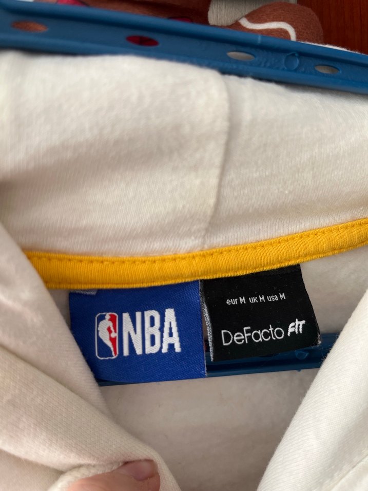 NBA Beyaz Kapüşonlu Uzun Kollu unisex Sweatshirt - Görsel 4