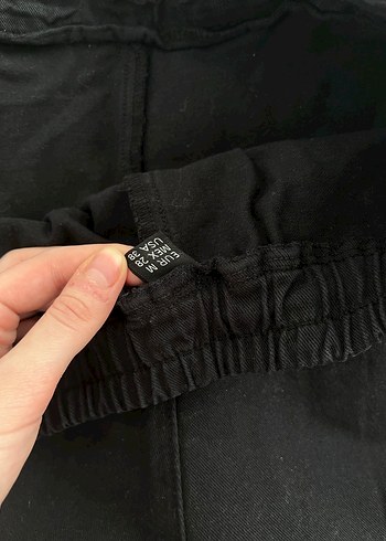 Siyah Midi Hamile Denim Şort - Görsel 4