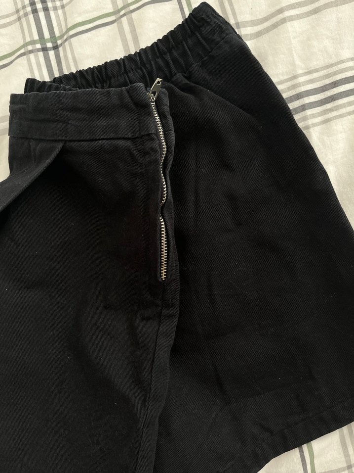 Siyah Midi Hamile Denim Şort - Görsel 5