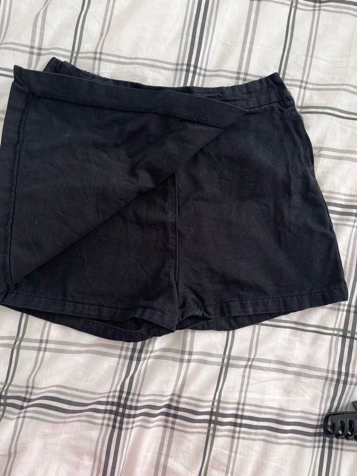 Siyah Midi Hamile Denim Şort - Görsel 2