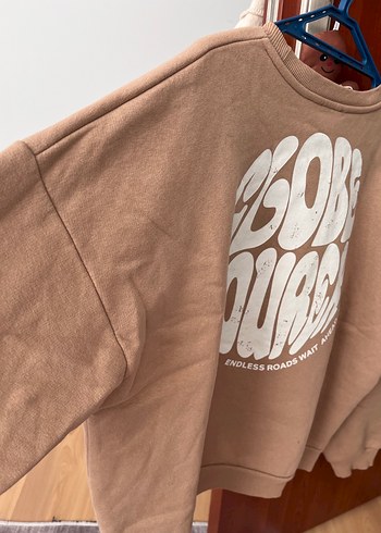 Kadın Kahverengi Süet Sweatshirt - Görsel 5