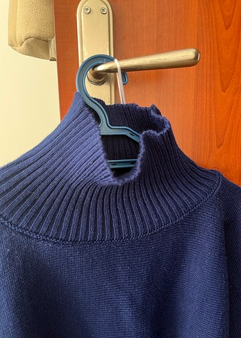 Kadın Lacivert Boğazlı Triko Kazak - Görsel 2