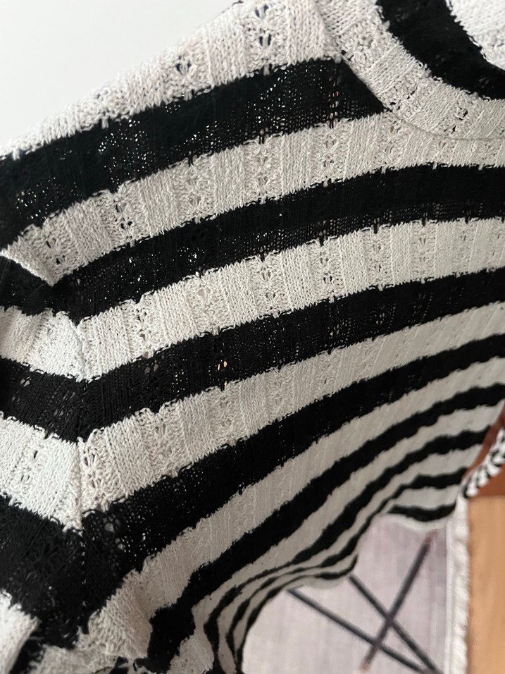 Zebra Desenli Boğazlı Kadın Triko Kazak - Görsel 5