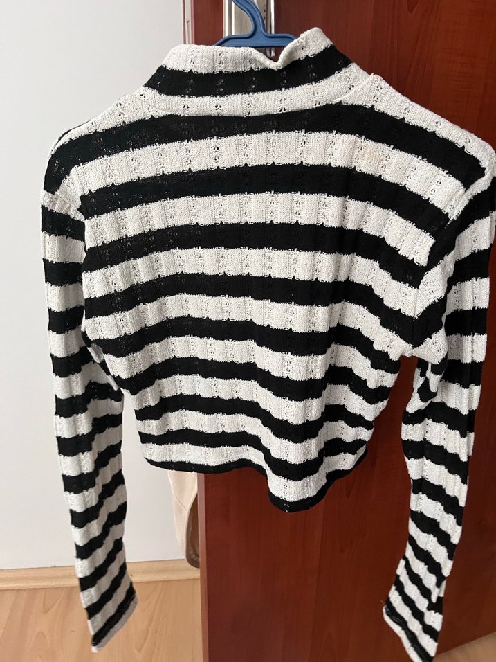 Zebra Desenli Boğazlı Kadın Triko Kazak - Görsel 3