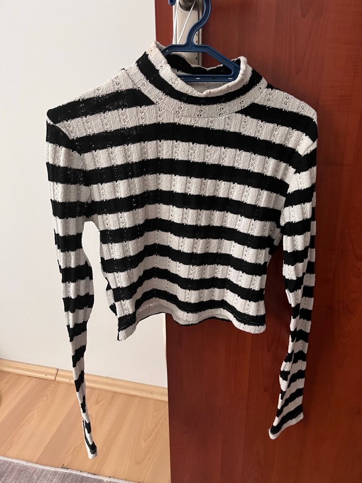 Zebra Desenli Boğazlı Kadın Triko Kazak - Görsel 2