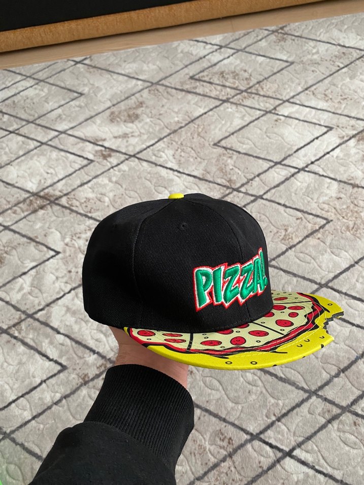 Renkli Pizza Baskılı Erkek Şapka - Görsel 3