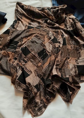 Bohem Desenli Kahverengi Mini Etek - Görsel 3