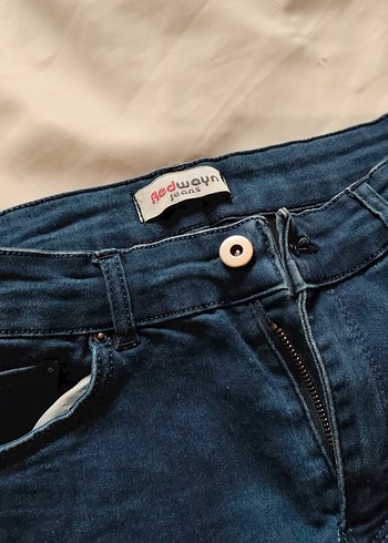 Lacivert Nakışlı Bohem Kadın Kot Pantolon - Görsel 3