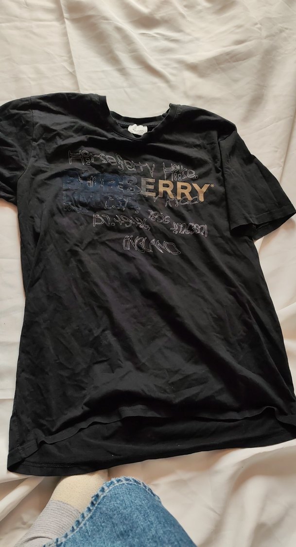 Siyah Baskılı oversize Tişört burberry - Görsel 5